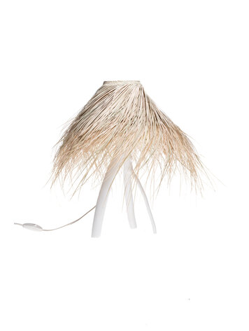Rock The Kasbah Branche table lamp palm & olive wood - white