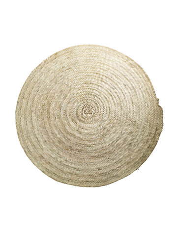 Tine K Home Round carpet in palm leafs - natural