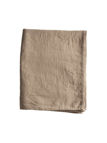 Tine K Home Versatile striped fabric in organic linen - camel