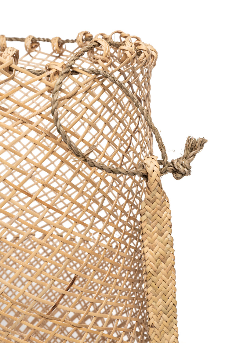 Rotan windlicht Borneo met glas