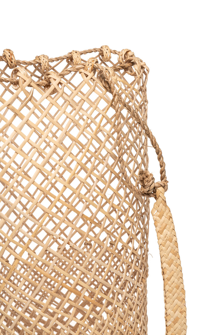 Rotan windlicht Borneo met glas