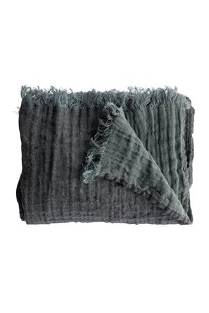 Tine K Home Bed throw with fringes - ocean