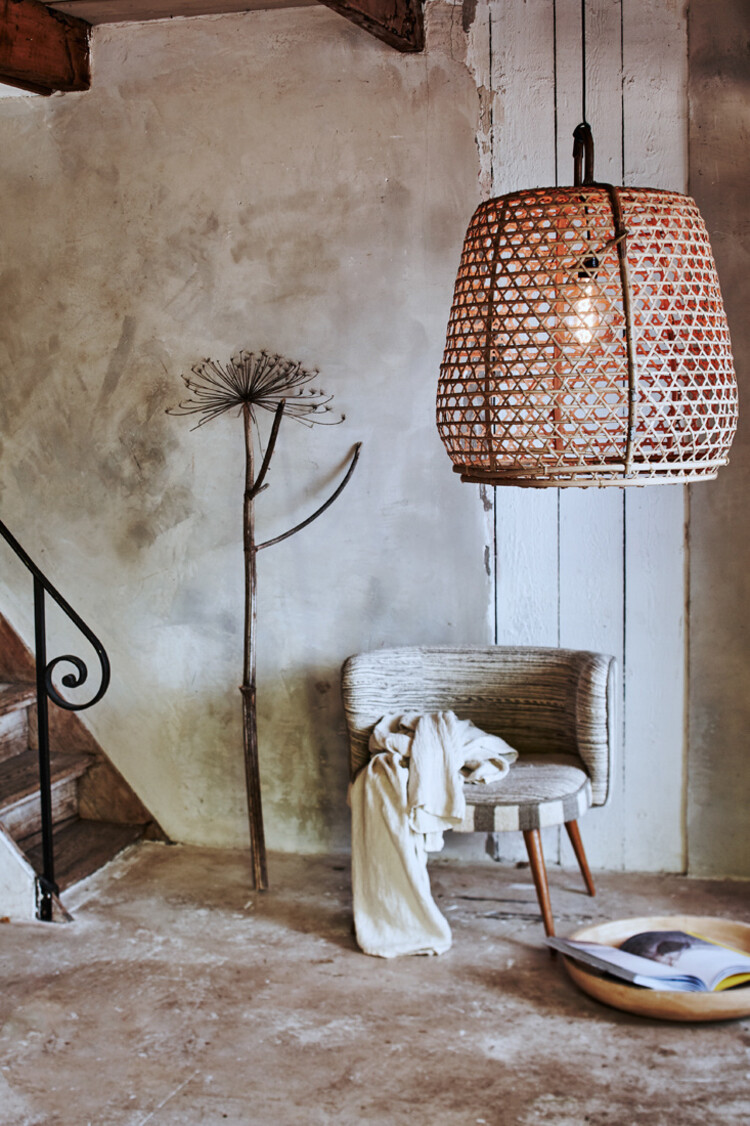 Gevlochten hanenmand lamp