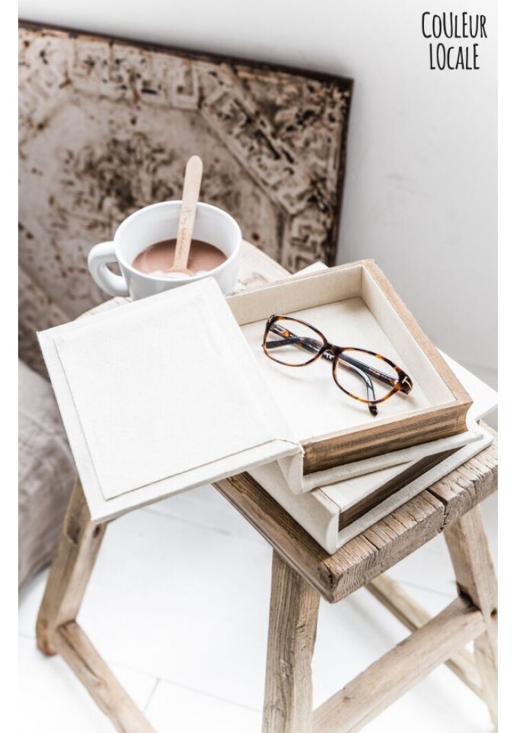 Elm wood antique stool rectangular