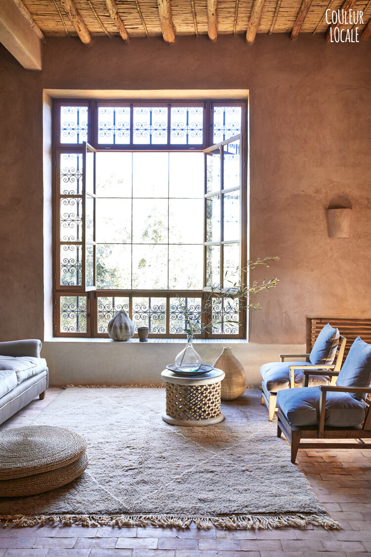 Bamileke coffeetable white/natural Ø50cm