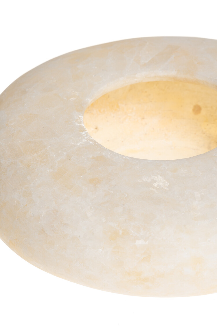 Albasten theelichthouder ovaal