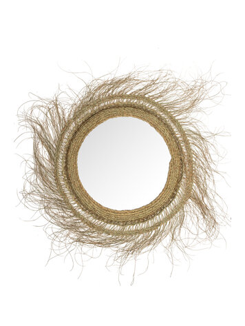Rock The Kasbah Mirror seagrass 'Idol' with fringes