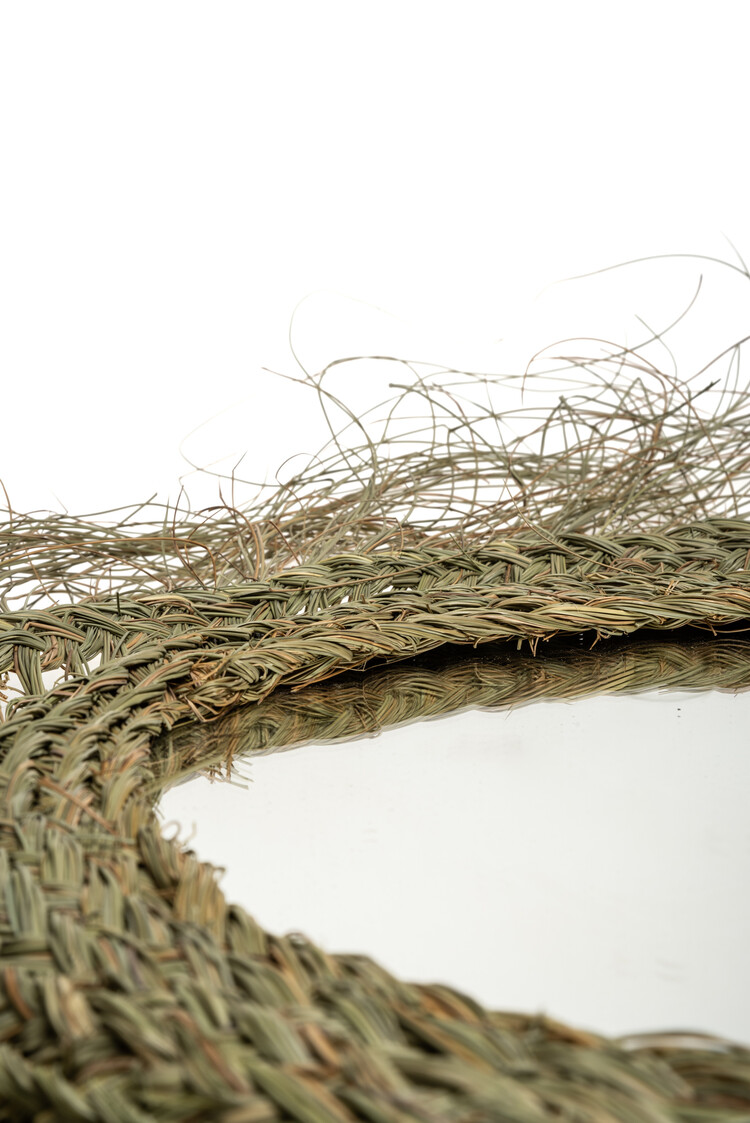Rock The Kasbah Mirror seagrass 'Idol' with fringes