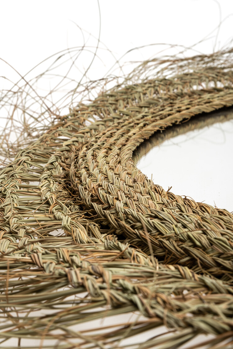 Rock The Kasbah Mirror seagrass 'Idol' with fringes