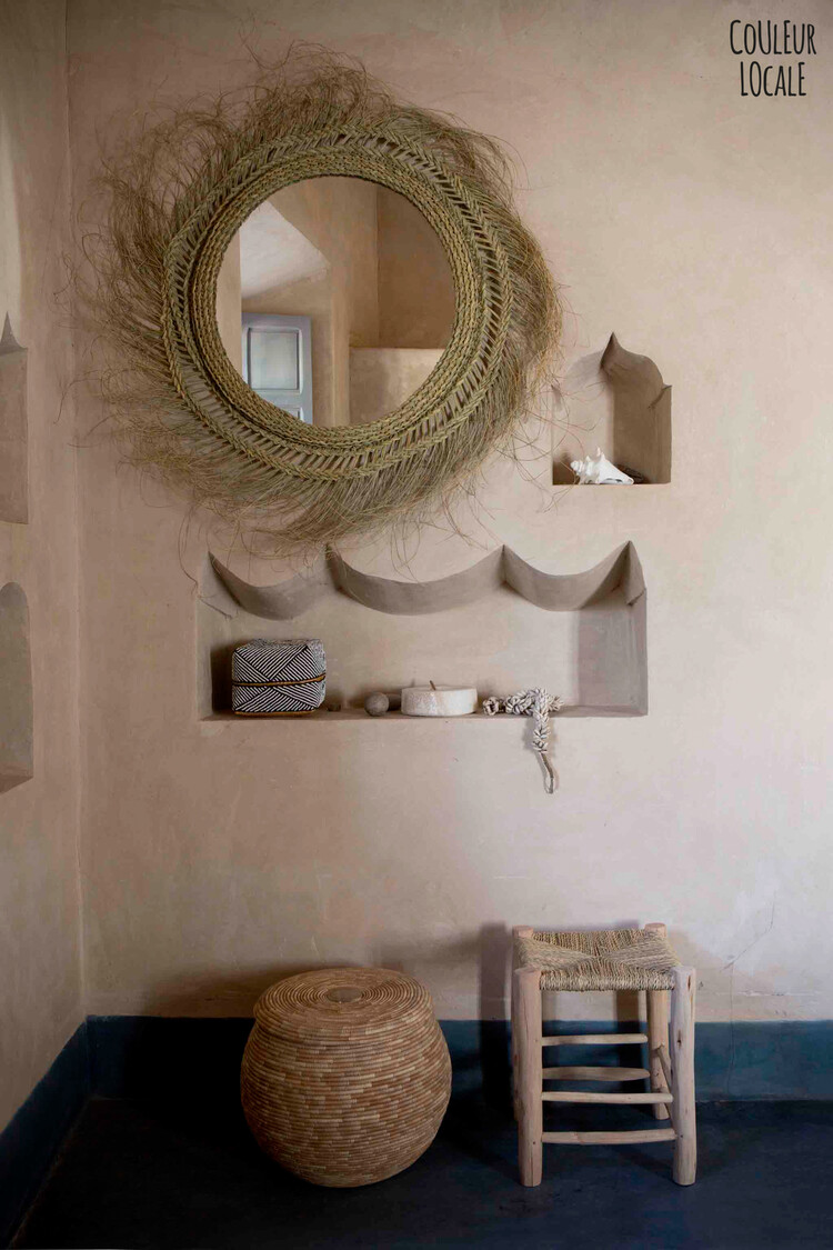 Rock The Kasbah Mirror seagrass 'Idol' with fringes