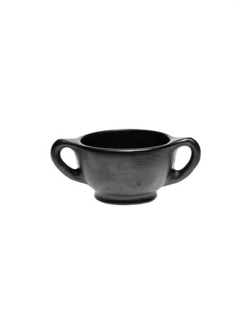 Black Pottery Mok met 2 oren