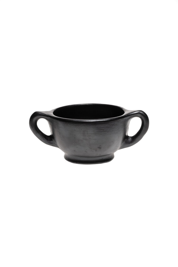 Black Pottery Mok met 2 oren