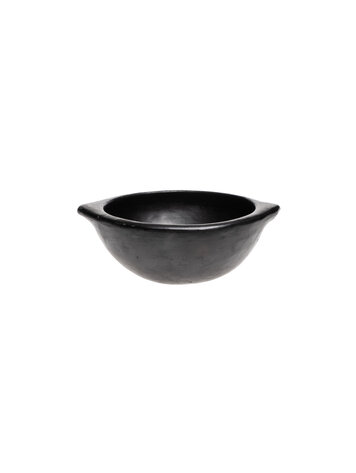 Black Pottery Traditionele soepkom met handvaten