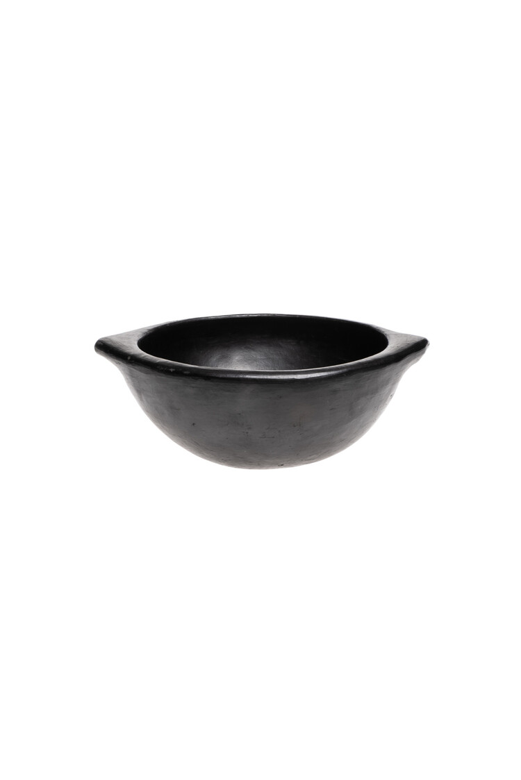 Black Pottery Traditional soup bowl with handles