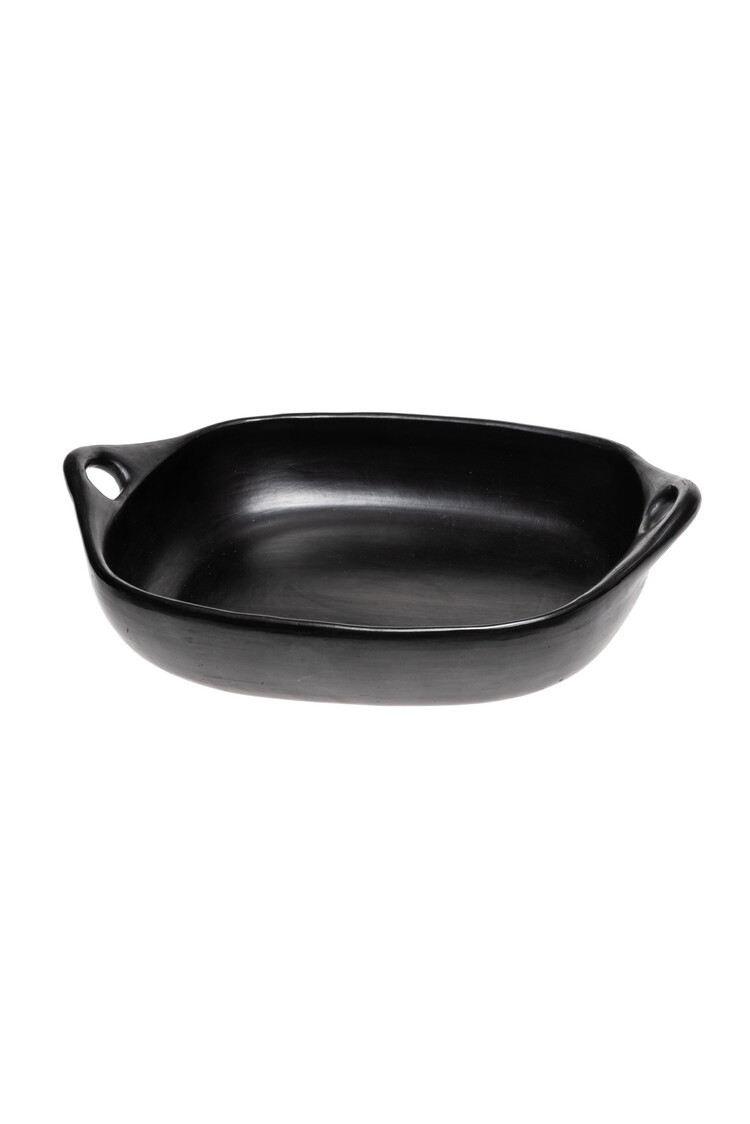Black Pottery Bak/braad schaal met handvaten