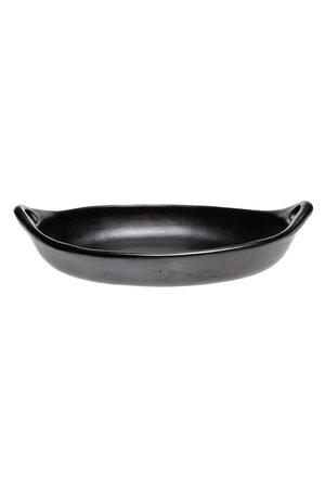 Black Pottery Oval serving dish