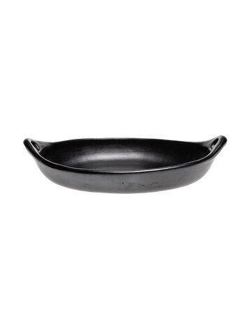 Black Pottery Oval serving dish