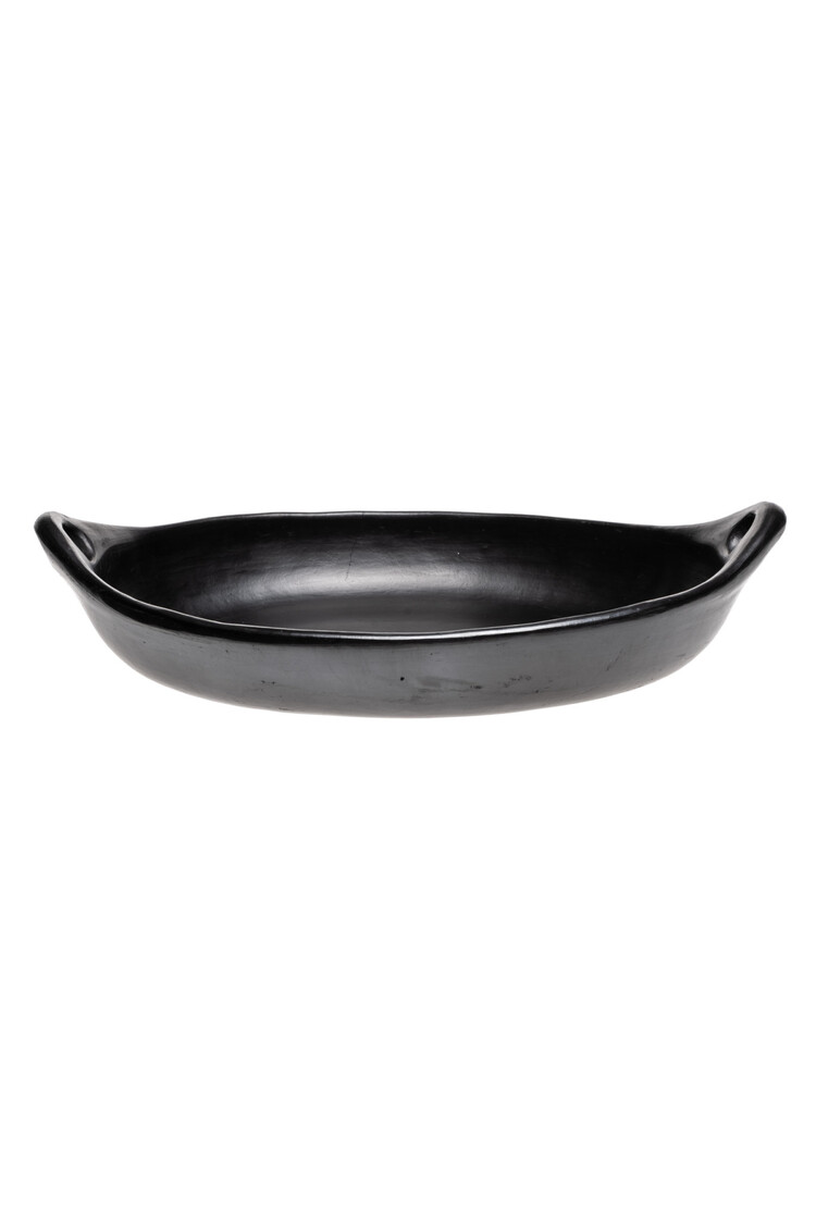 Black Pottery Ovale serveerschaal met oren