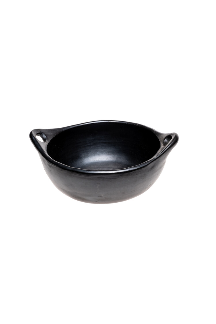 Black Pottery Round baking dish with handles