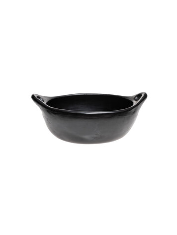 Black Pottery Round baking dish with handles