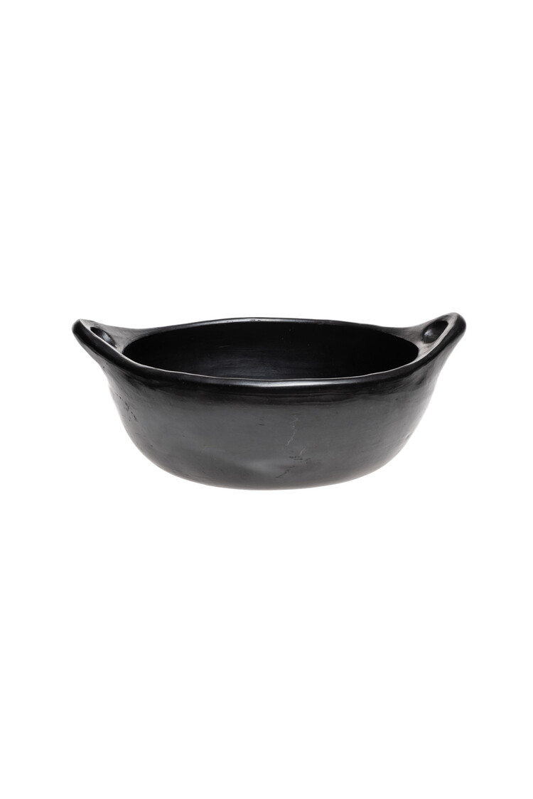 Black Pottery Round baking dish with handles