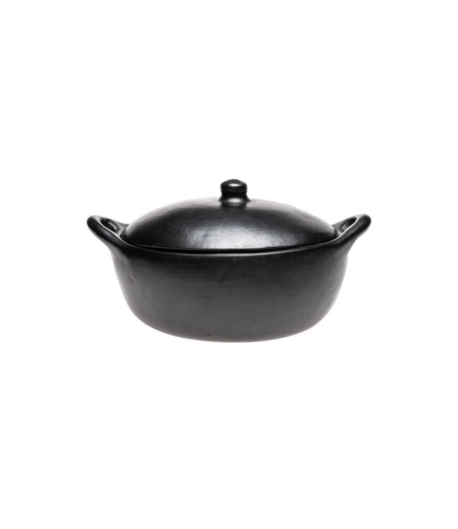 Black Pottery Ovale serveerschaal/deksel