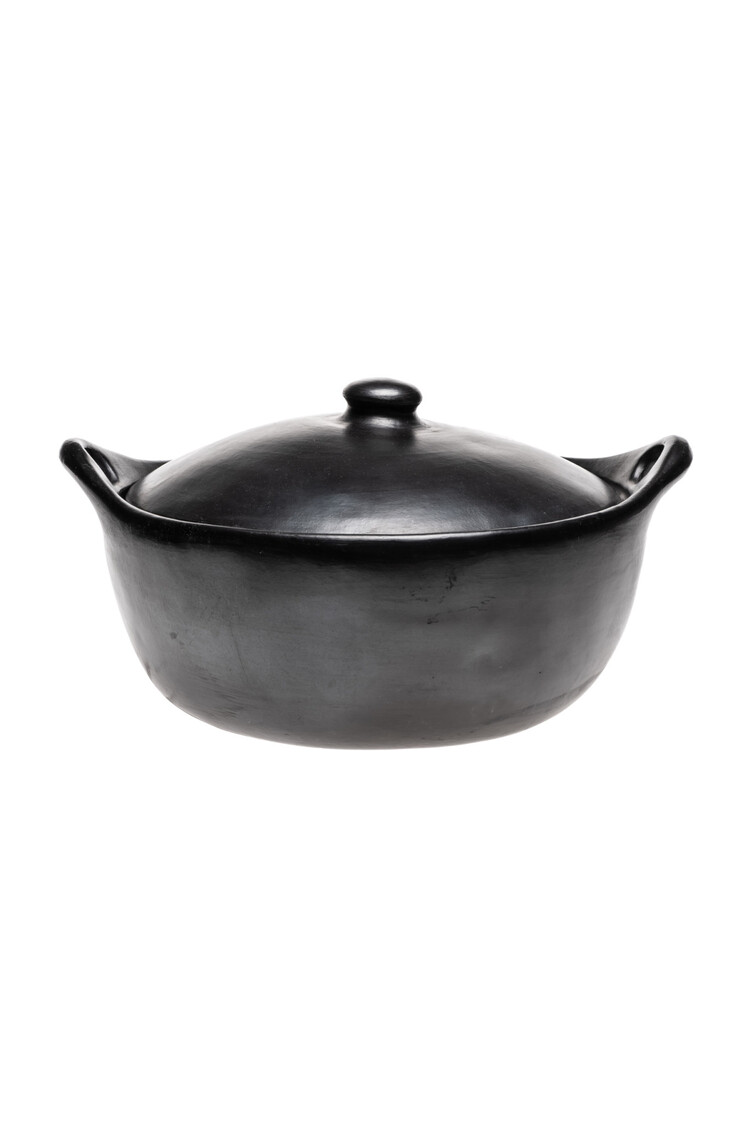 Black Pottery Stoof/braadpan met deksel