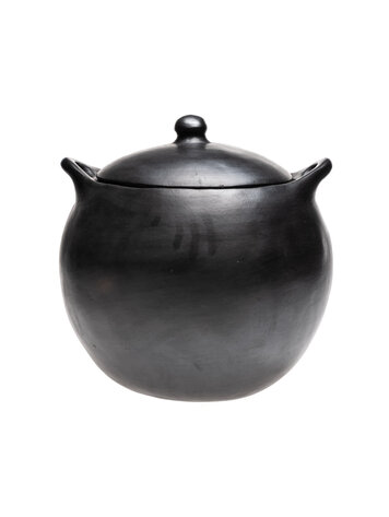 Black Pottery Cooking pot with lid