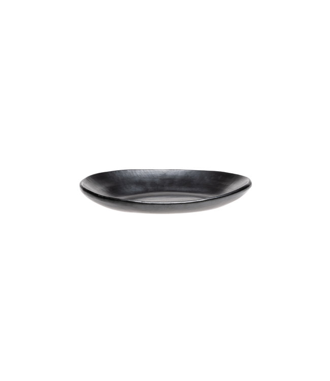 Black Pottery Flat oval serving dish