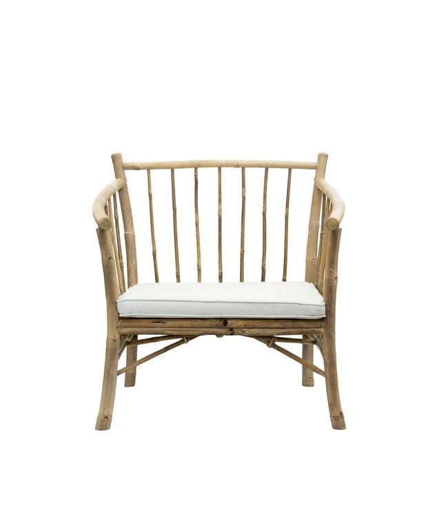 Couleur Locale Lounge Chair In Bamboo With White Mattress