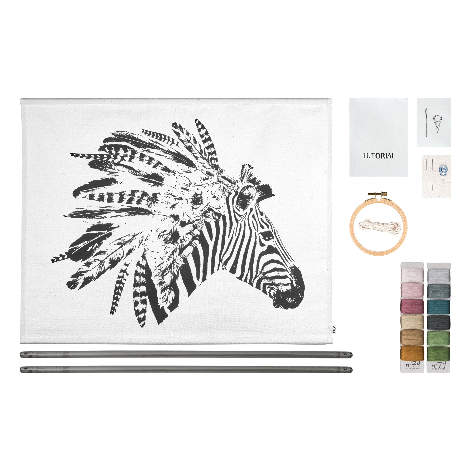 Couleur Locale • Crazy animal embroidery kit - zebra • Couleur Locale Couleur Locale • Crazy animal embroidery kit - zebra • Couleur Locale
