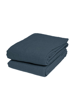 Linge Particulier Flat sheet linen - duck blue