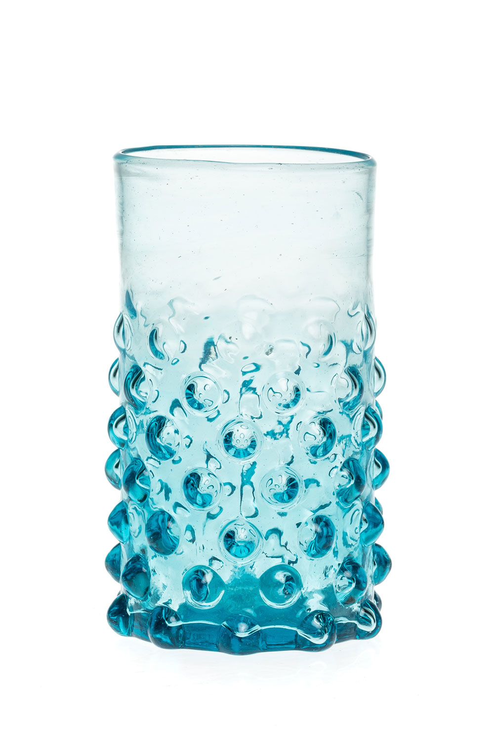 Mouth blown bubble glass - turquoise