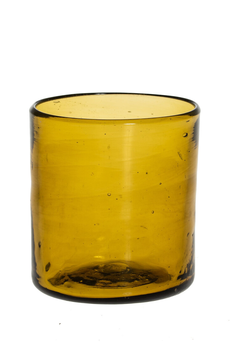 Mouth blown glass straight - amber