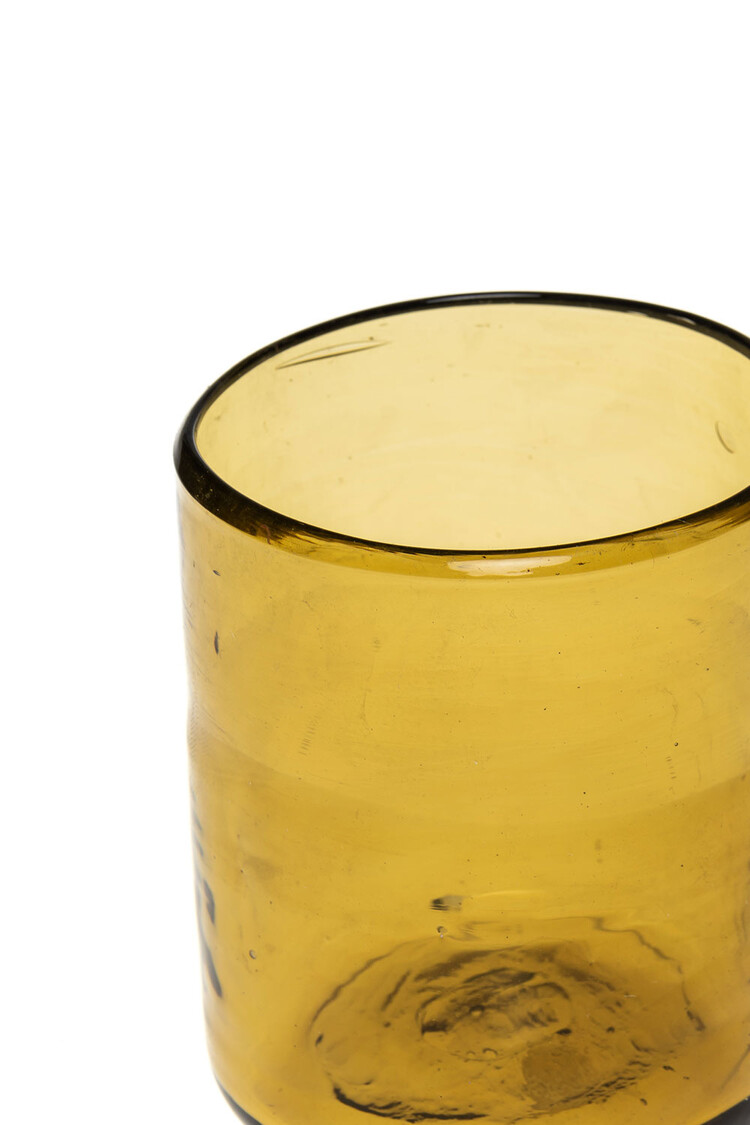 Mouth blown glass straight - amber