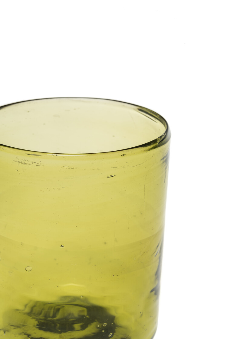 Mondgeblazen recht glas - olijfgroen