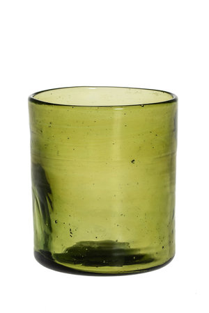 Mouth blown glass straight - olive green