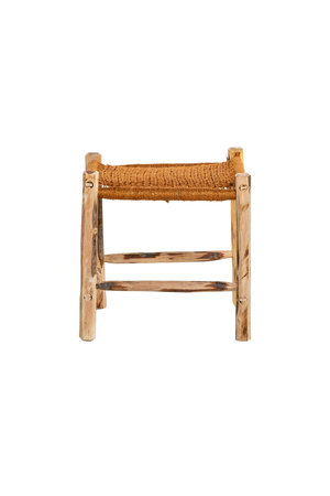 Stool olive wood - terracotta