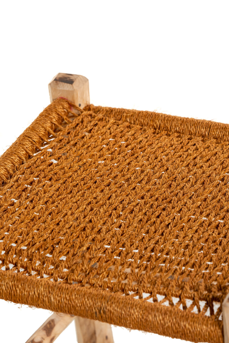 Stool olive wood - terracotta