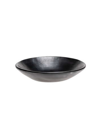 Black Pottery Ondiepe wok of fruitschaal