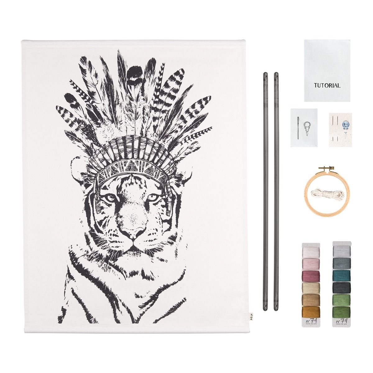 Couleur Locale • Crazy animal embroidery kit - tiger • Couleur Locale Couleur Locale • Crazy animal embroidery kit - tiger • Couleur Locale