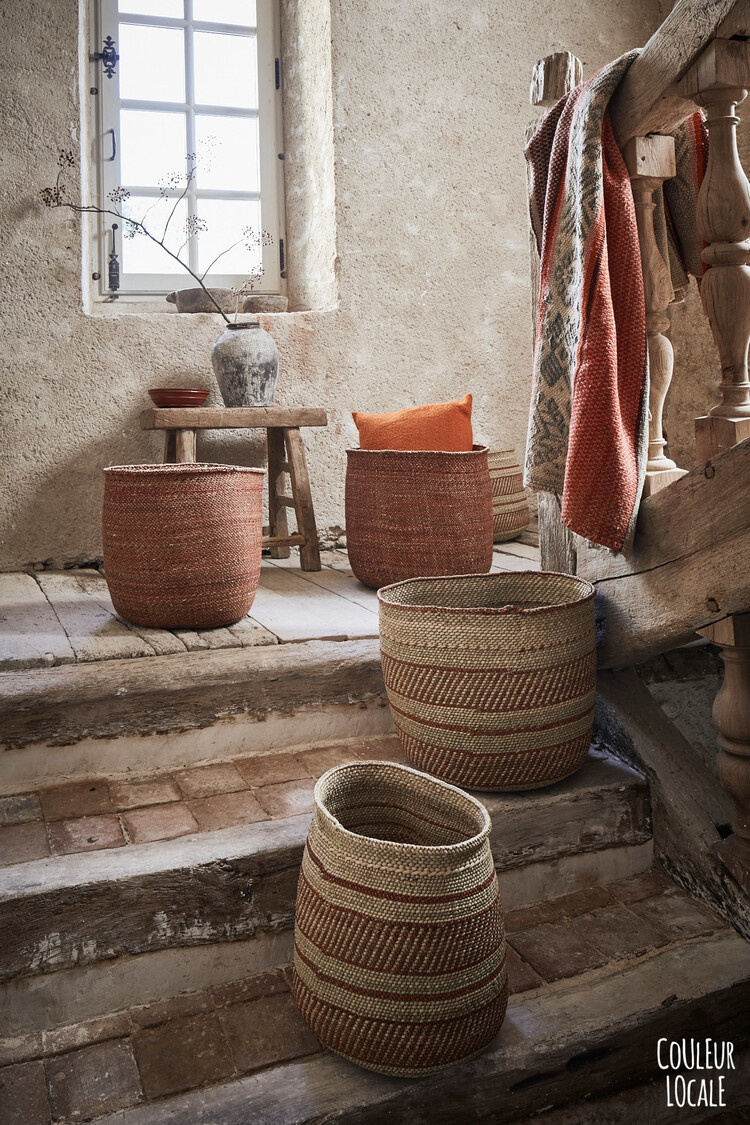 Basket Iringa Udongo - red pattern