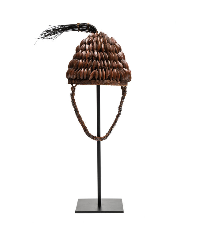 Tribal hat with seeds buttons - Lega , Congo