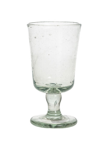 Mondgeblazen glas op  voet - transparant