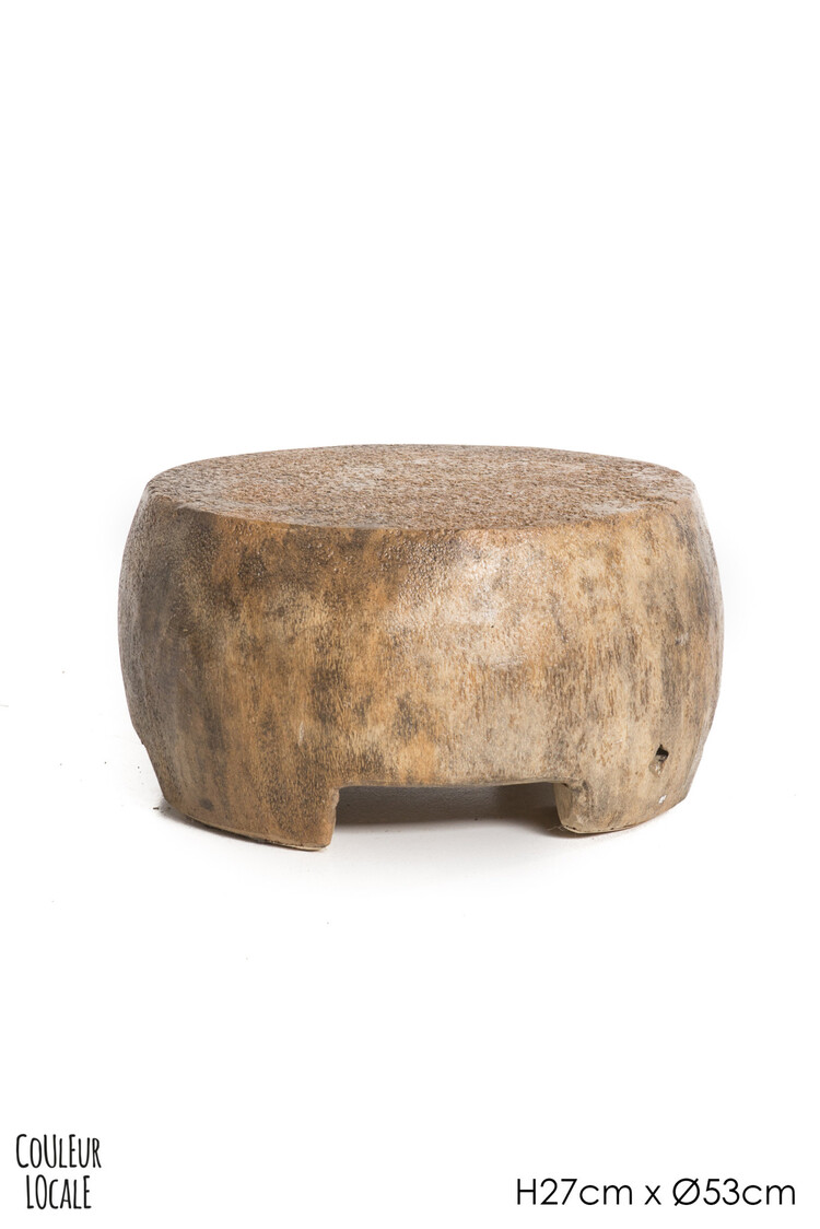 Stool Tambour - palm wood