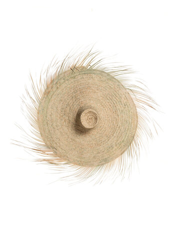 Hat palm leaves with fringes - Morocco