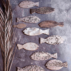 Vintage Houten Vissen uit Lamu, Kenia