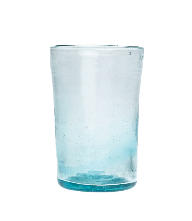 Mondgeblazen klein conisch glas - turquoise