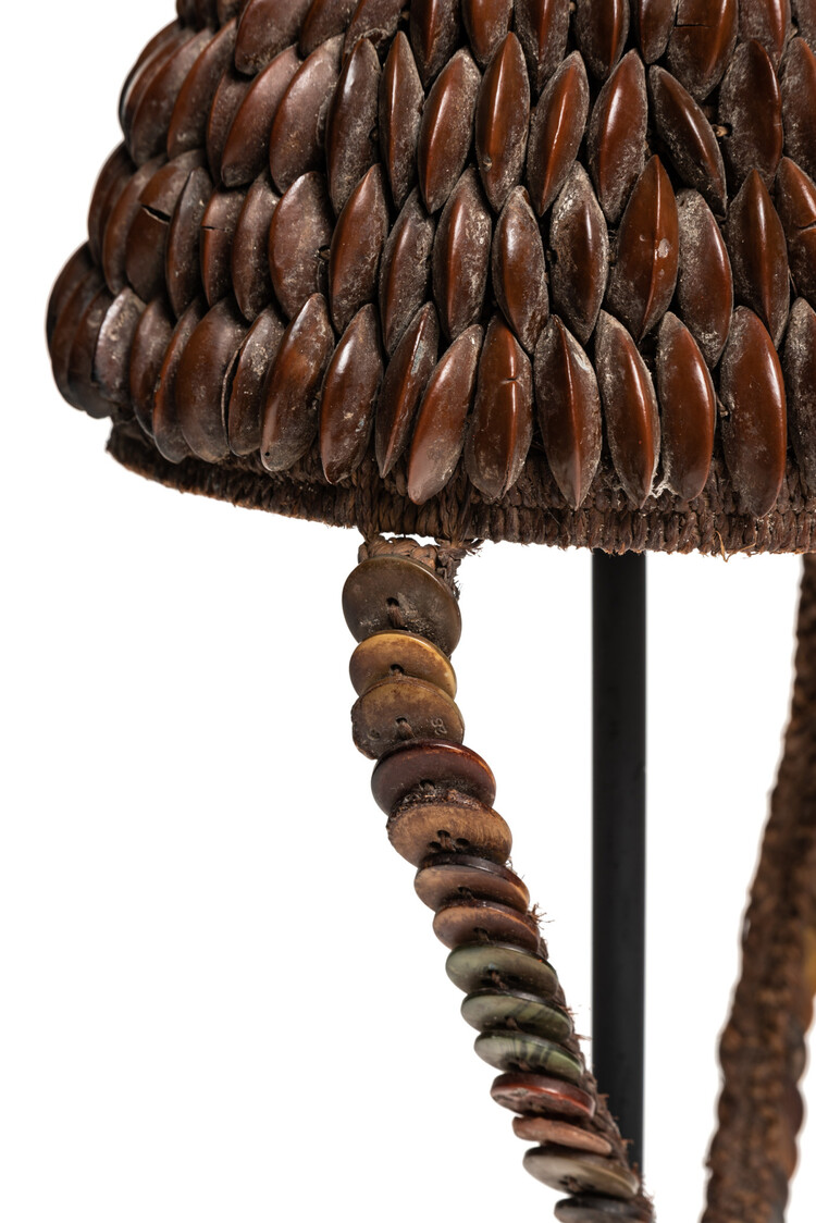 Tribaal hoedje met zaad knopen en calao bek - Lega, D.R. Congo