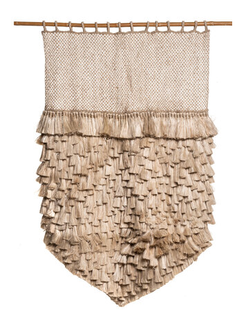 The Dharma Door Jute wall hanging with tassels